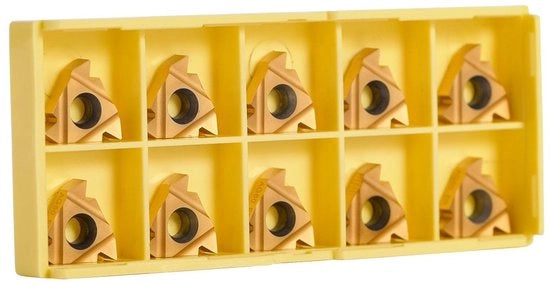 Accessori per tornio - 10 pezzi - Inserti a carburo di wolframio - Attrezzatura per taglio - Accessorio per tornio - Utilizzo duraturo - Compatibile con acciaio inossidabile - Inserti per taglio