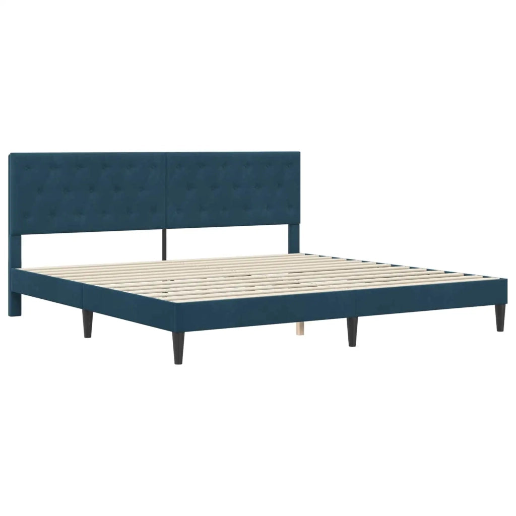 Struttura del letto con testiera-Giroletto Blu 180 x 200 cm Velluto 134132