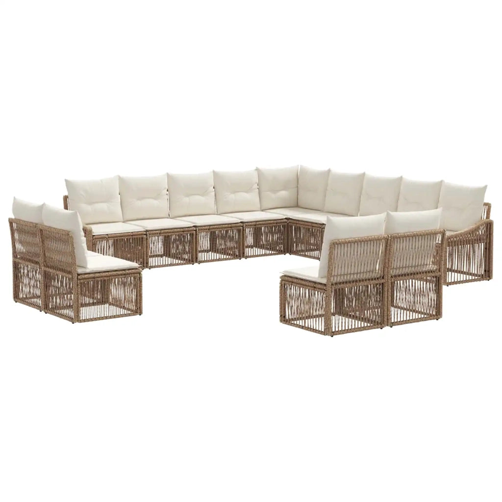 Set Divano da Giardino 13 pz Beige polyrattan 3436170