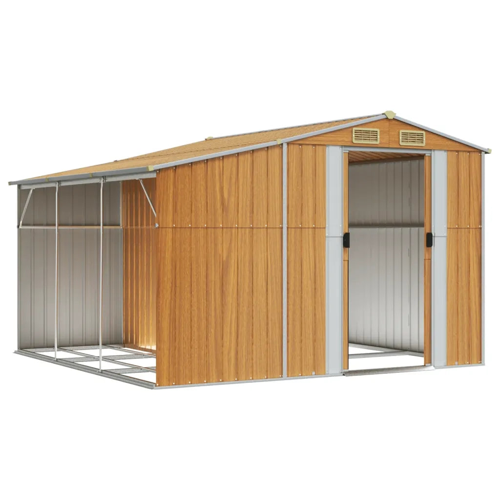 Capanno Giardino Marrone Chiaro 277x279x179 cm Acciaio Zincato 3188299