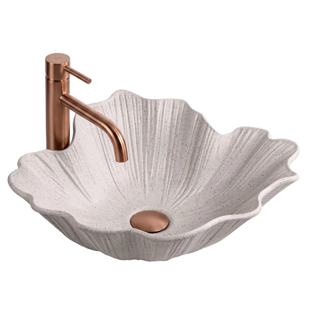 Lavabo Da Appoggio Rea Flower Beige