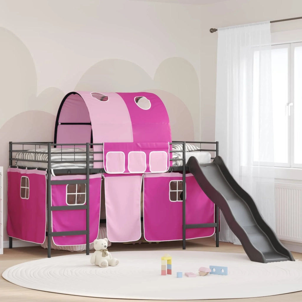 Struttura del letto loft per bambini Nero e rosa 100 x 200 cm 42020848
