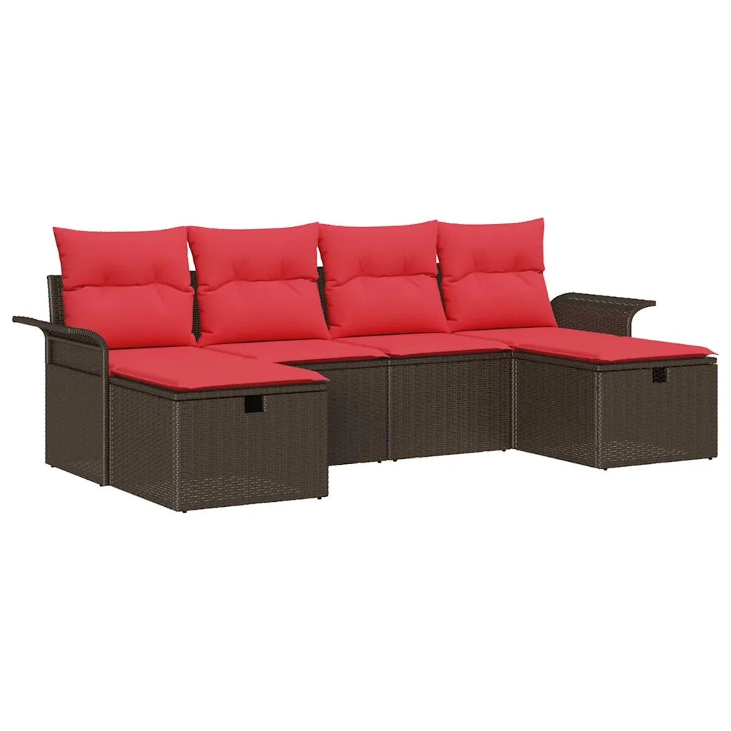 Set Divano da Giardino con cuscino 6 pcs Poly Rattan 3360255
