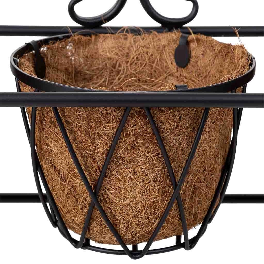 Portavaso nero, 52x17x37,50h cm