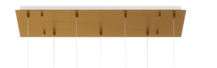 SOSPENSIONE OTTONE SAT. RETTANGOLARE 7 LUCI (3 AM+2 RA+2 CR) 1164OS-S7 R-MC