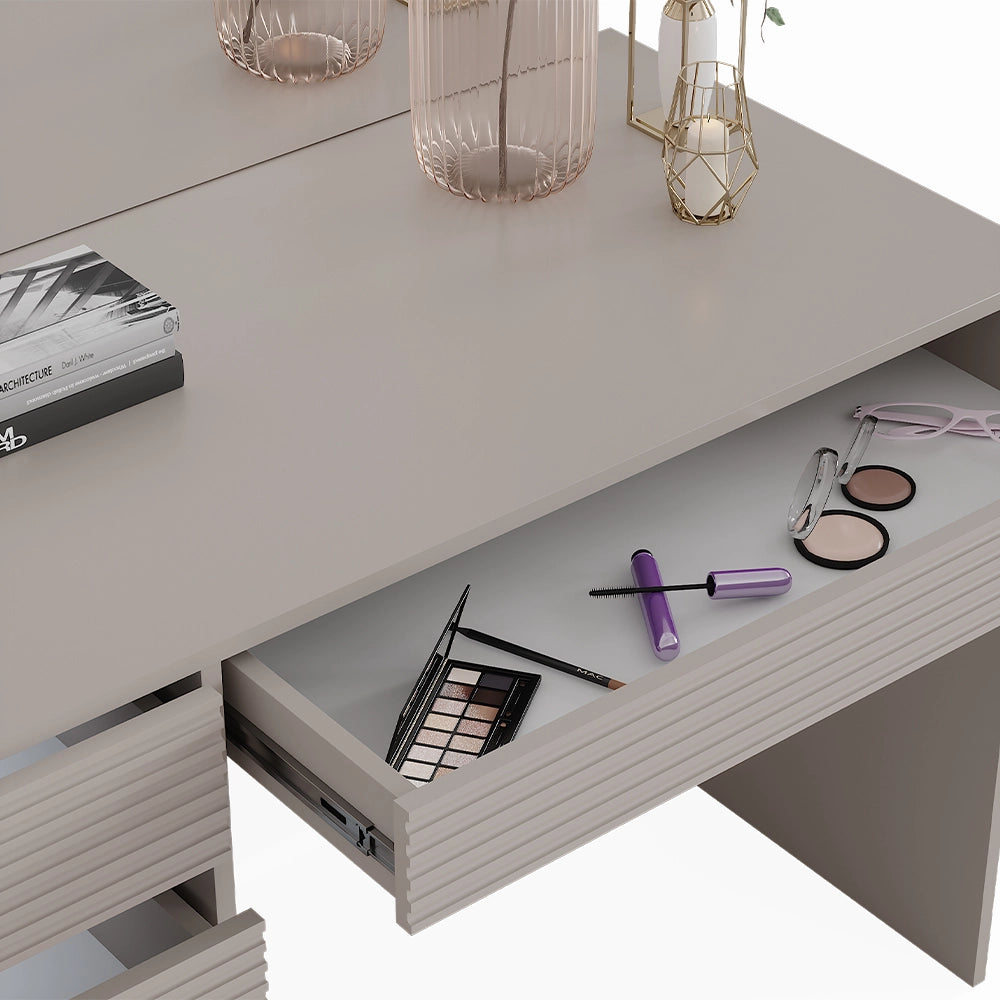 Vicco Tavolino da toilette Cachemire 120 cm con specchio e sgabello