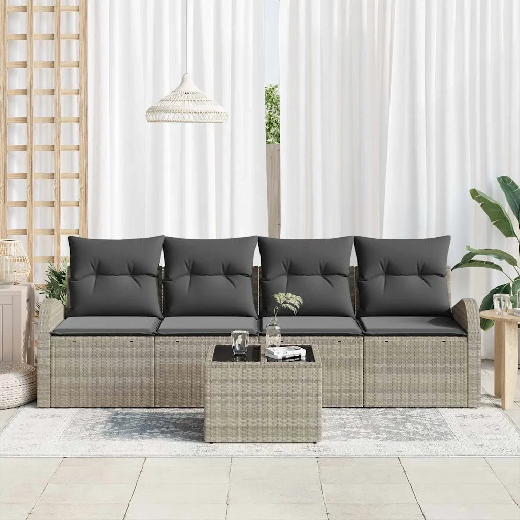 Set Divano da Giardino Grigio chiaro 55 x 55 x 37 cm polyrattan 3345912