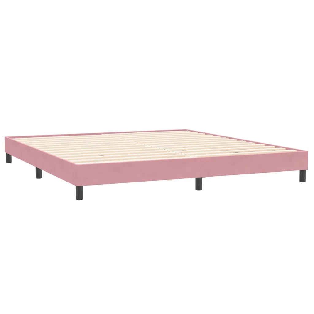Giroletto a Molle con Materassi Rosa 180x210 cm in Velluto 3317456
