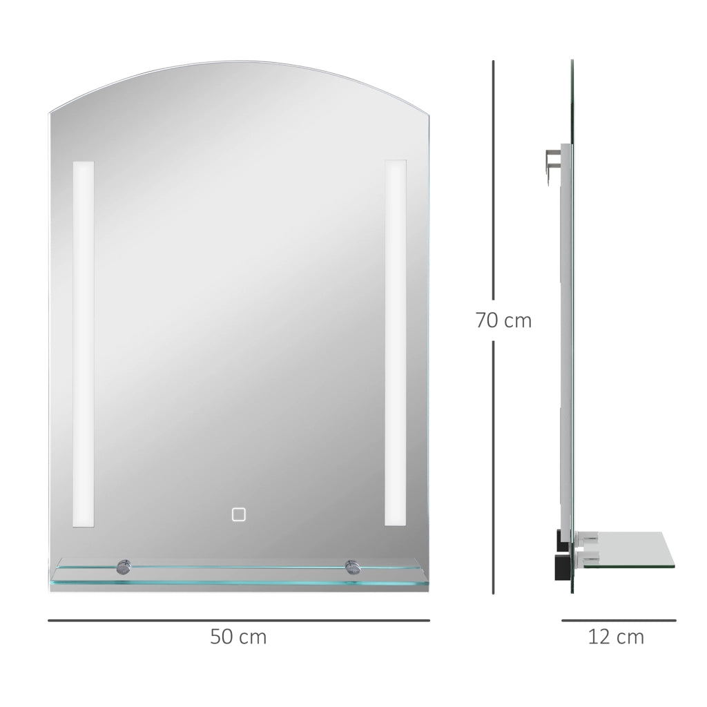 Specchio da Bagno con Illuminazione LED ¨C Minimal ¨C Bianco 50x12x70 cm