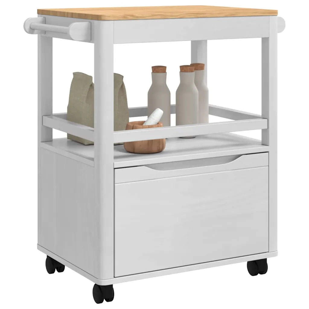 Carrello da Cucina FLORO Bianco 72,5 x 45 x 80 cm