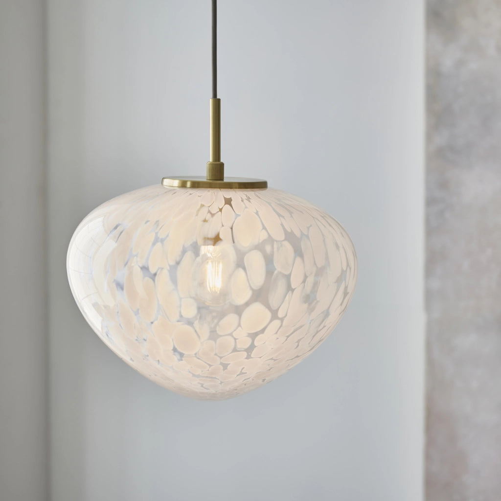 Lampada sospensione Art Déco ottone MALI E27 Endon