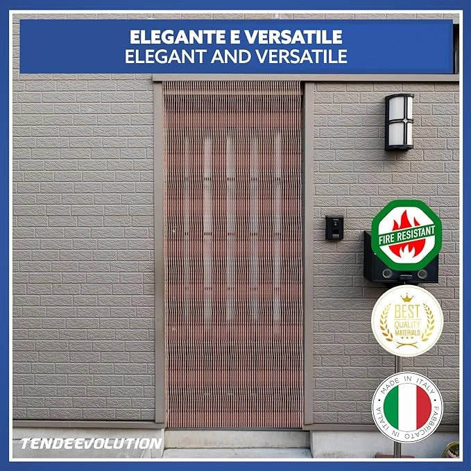 Tenda Antimosche Modello Filo in PVC, Plastica Rosso | Largh. 0,80m x Alt. 2,20m | Protezione Insetti, Porta, Esterno, Interno