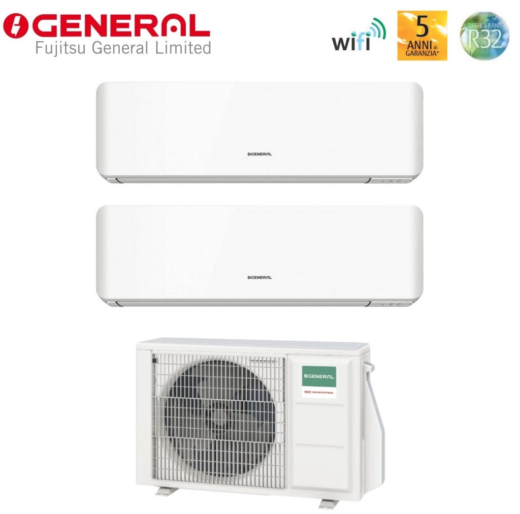Condizionatore Dual Split General Fujitsu Standard KM 9+9 con AOHG14KBTA2 R-32 Wi-Fi Integrato
