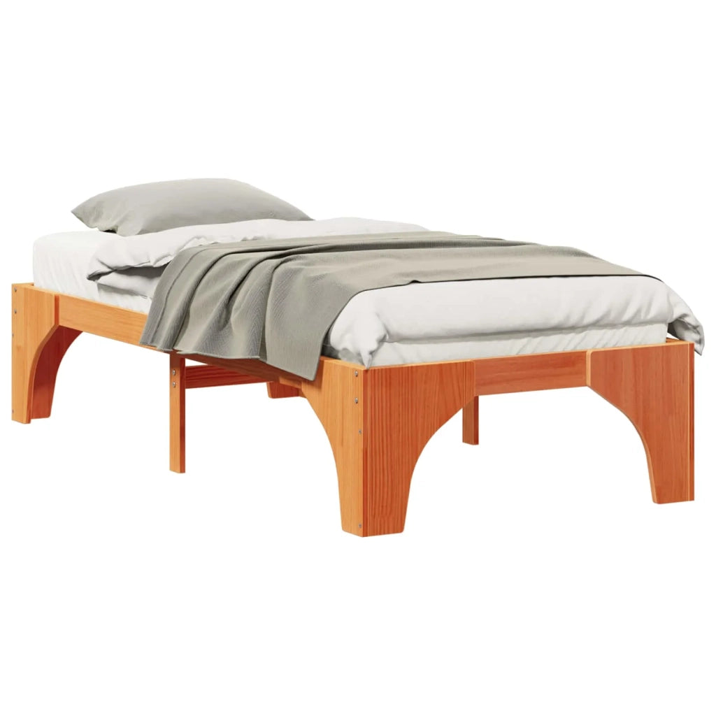 Letto singolo | Letto per adulti | Struttura del letto Marrone 90 x 200 cm Pino massello