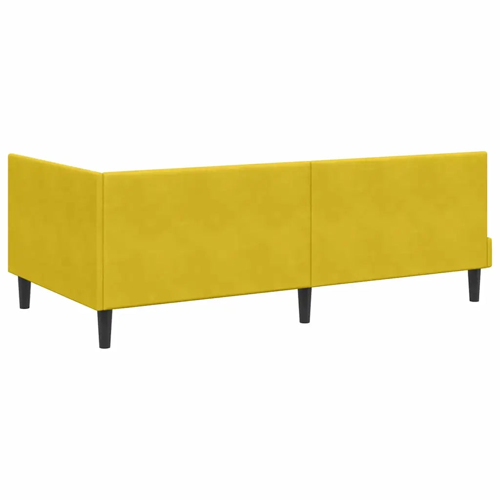 Cornice del letto ad angolo Giallo 90 cm x 190 cm Velluto 42016424