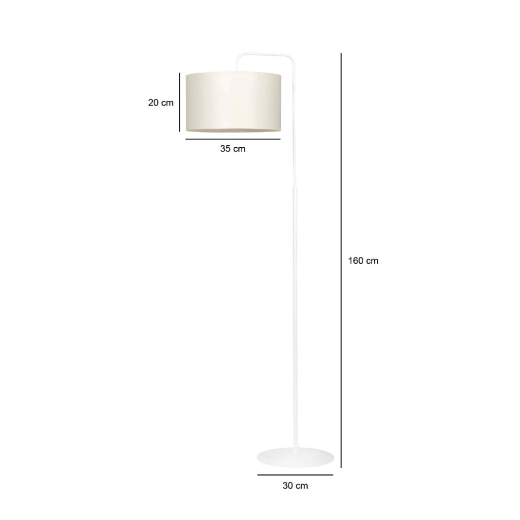 Lampada da terra Emibig TRAPO bianco/ecru E27 150cm