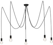 Lampadario a sospensione Nowodvorski Spider nero 5xE27