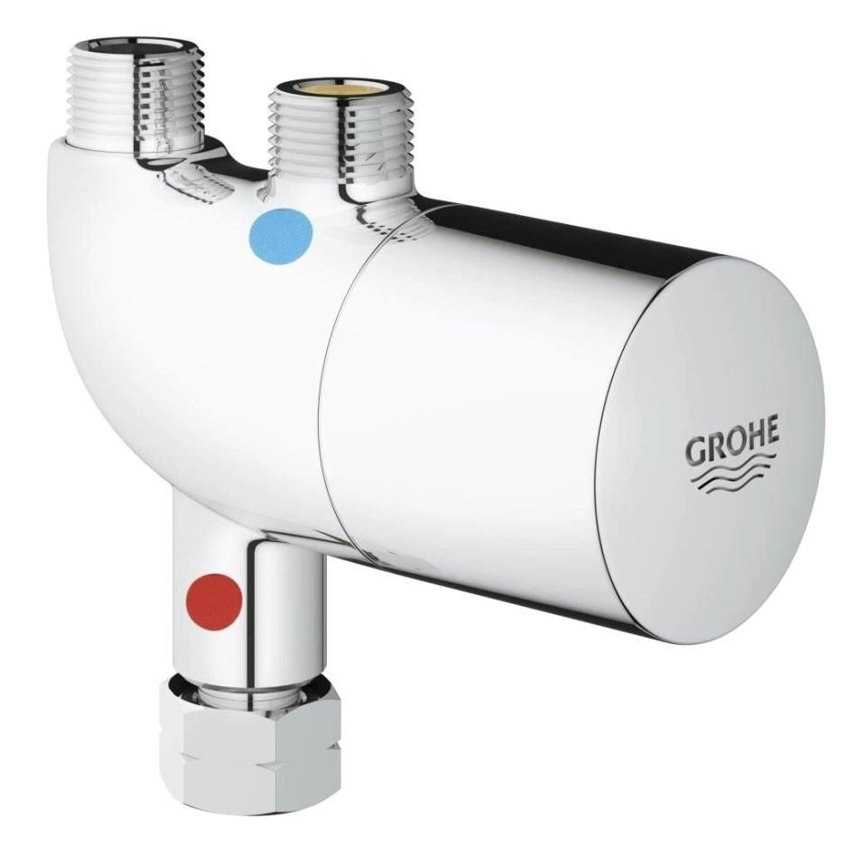GROHE 34487000 Grohtherm Micro Dispositivo Termostatico Anti-Scottatura per Sottolavabo e Sottolavello Regolazione Temperatura 15-43 °C Tecnologia TurboStat Finitura Cromata colore Cromo