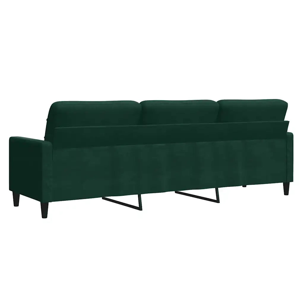Divano a 3 Posti-Sofa 3 Posti Verde Scuro 210 cm in Velluto