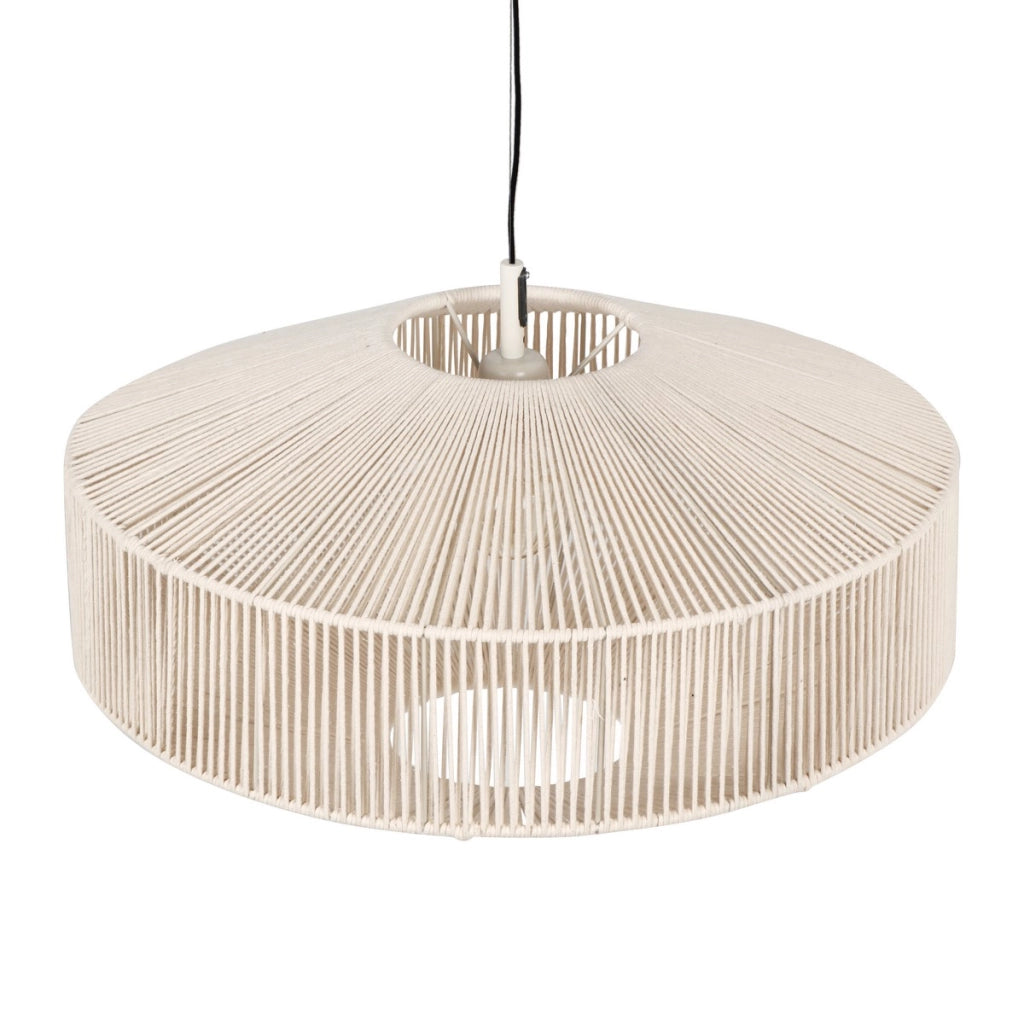 Lampada a sospensione boho beige cotone 61cm E27 Trio