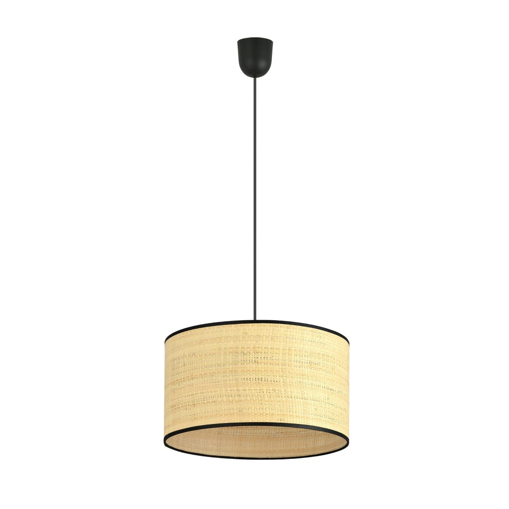 Lampada a sospensione Emibig Aston rattan nero Ø35 E27