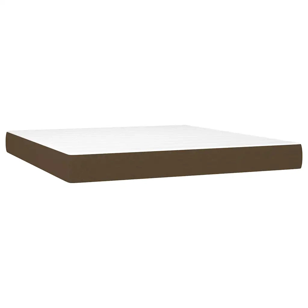 Giroletto a Molle con Materasso Marrone Scuro 180x200cm Tessuto 3142436