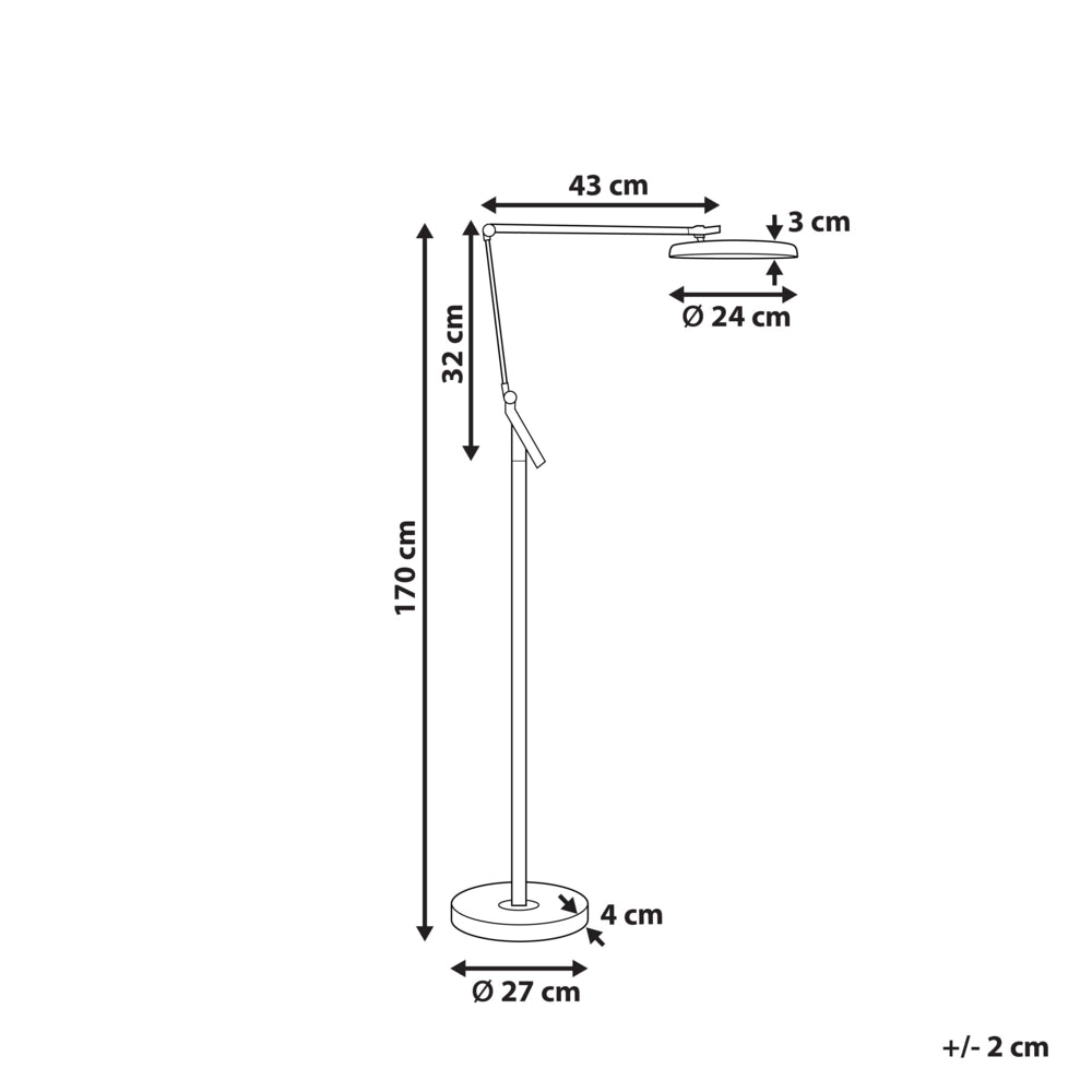 Lampada da terra LED materiale sintetico argento 170 cm altezza regolabile ufficio camera da letto