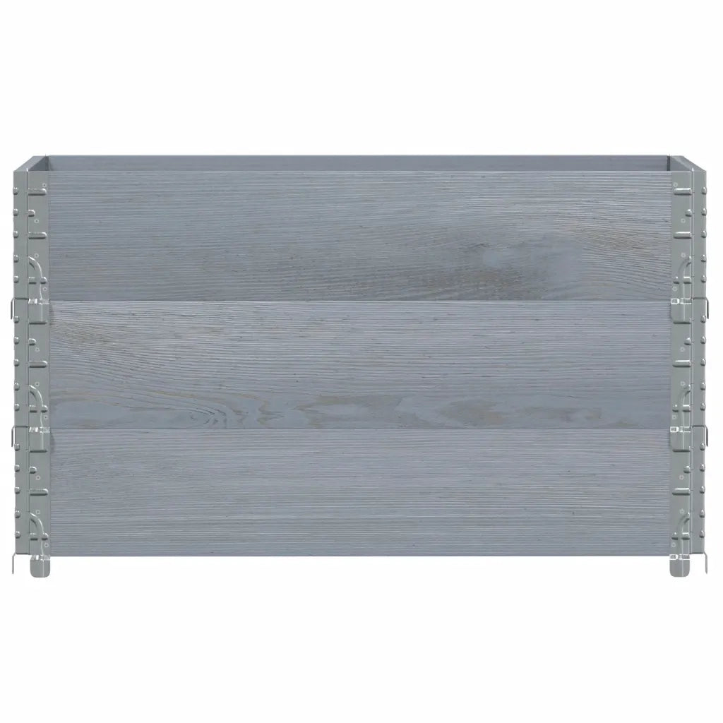 Fioriera | Cassetta per fiori | Vaso da Giardino Grigia 40x40x78 cm Legno Massello di Pino