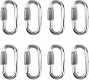 Catenaccio in acciaio inossidabile 8 pezzi - Connettore a vite - 6 mm - 60 x 30 mm - Per outdoor/hangmat - Connettore