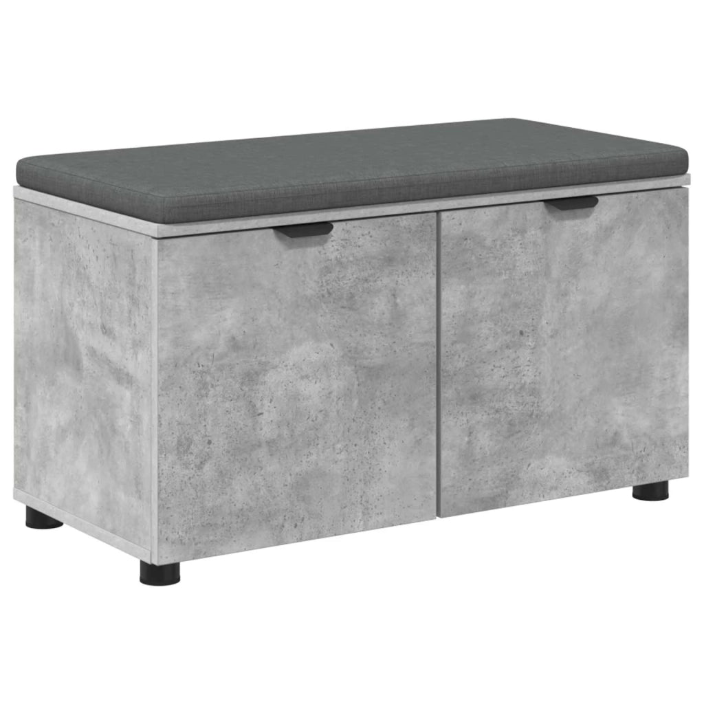 Panca per ingresso con cuscino Grigio Cemento 80 x 38 x 46 cm 891483