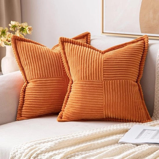 Set di 2 cuscini di corduroy in velluto - 50x50 cm