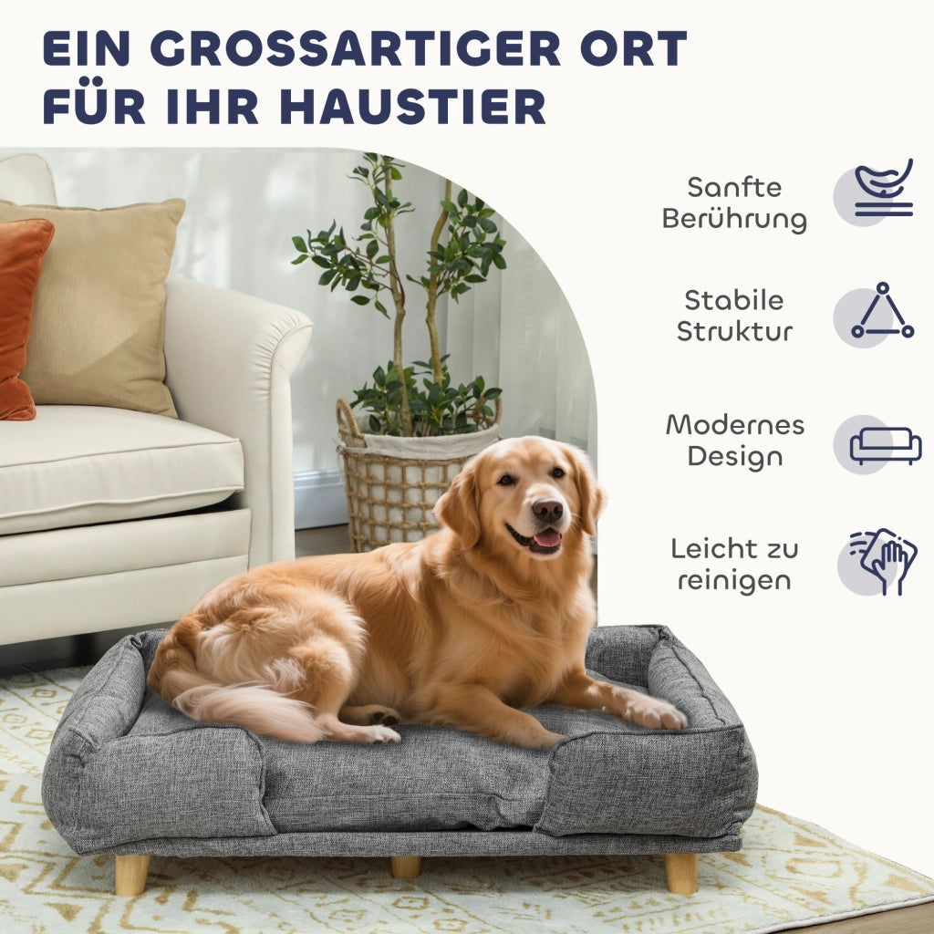 Letto per Cani ¨C Minimal ¨C Tessuto Naturale Grigio Scuro
