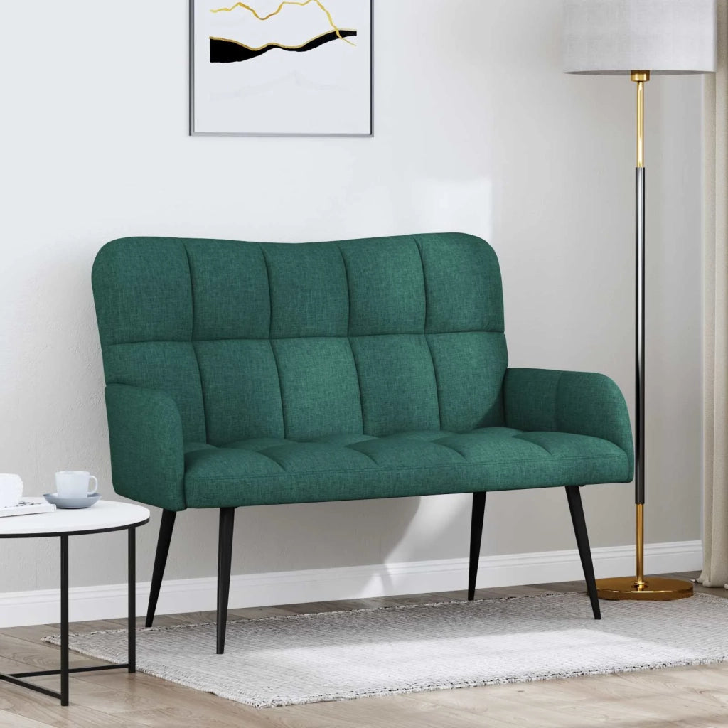 Sofa a Due Posti Verde Scuro 115 x 61 x 87 cm Tessuto 42028934