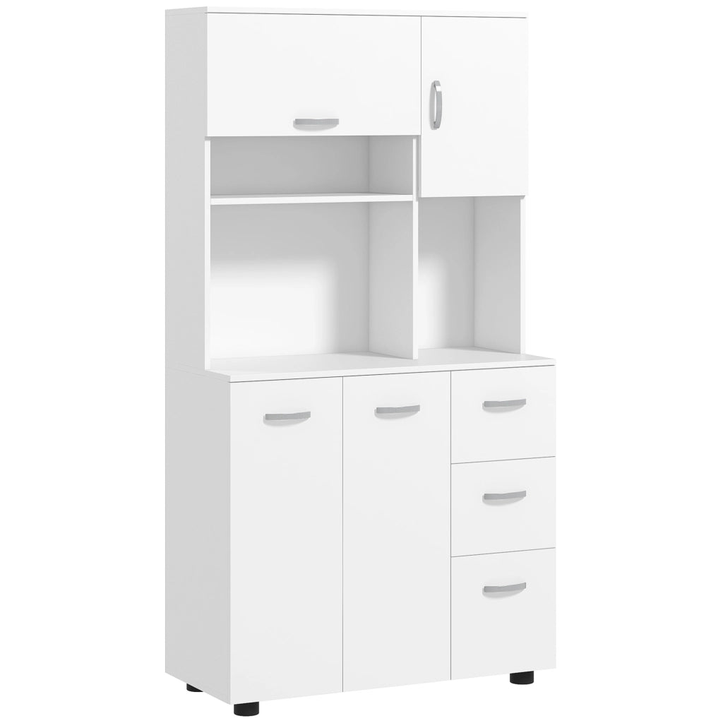 Buffet Cucina con 3 Cassetti e 3 Ripiani ¨C Minimal ¨C Bianco 89x39.5x168