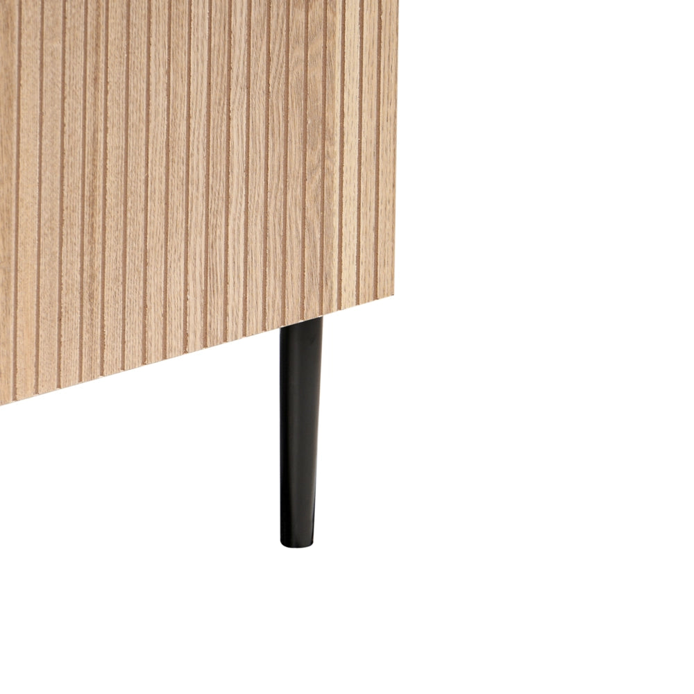 Cassettiera a 4 cassetti in legno di frassino naturale MDF a coste Soggiorno Camera da letto Moderna Stoccaggio