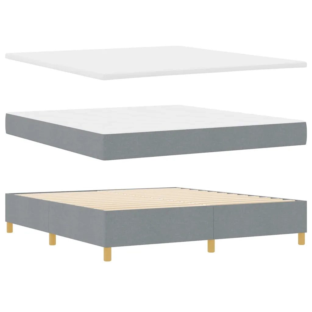 Letto a Sorgente LED Grigio chiaro 180 x 200 cm Tessuto