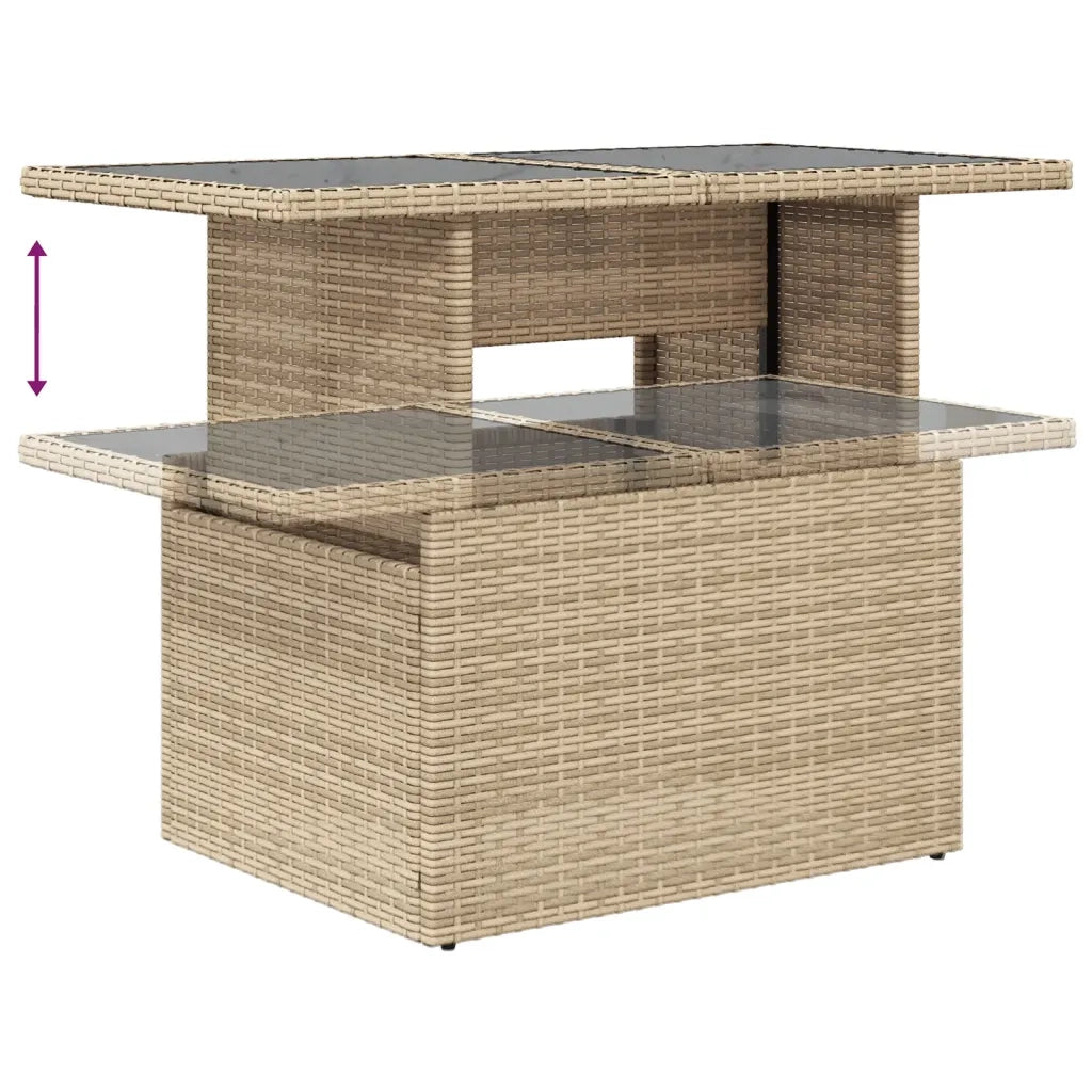 Set Divano da Giardino 10 pz con Cuscini Beige in Polyrattan 3266839