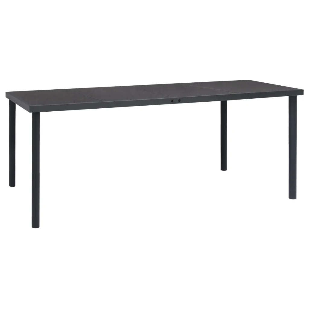 Set da Pranzo da Giardino 7 pz Nero in Acciaio e Textilene 3200680