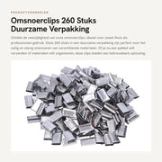Omsnoerclips per 260 pezzi - Pacchetti di fissaggio - Capacità di contenimento - Fogli di acciaio - Per pellicole PP da 12 a 16 mm - Omsnoeratori per clip