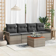 Set Divano da Giardino con cuscino 5 pcs Grigio polyrattan 3347258