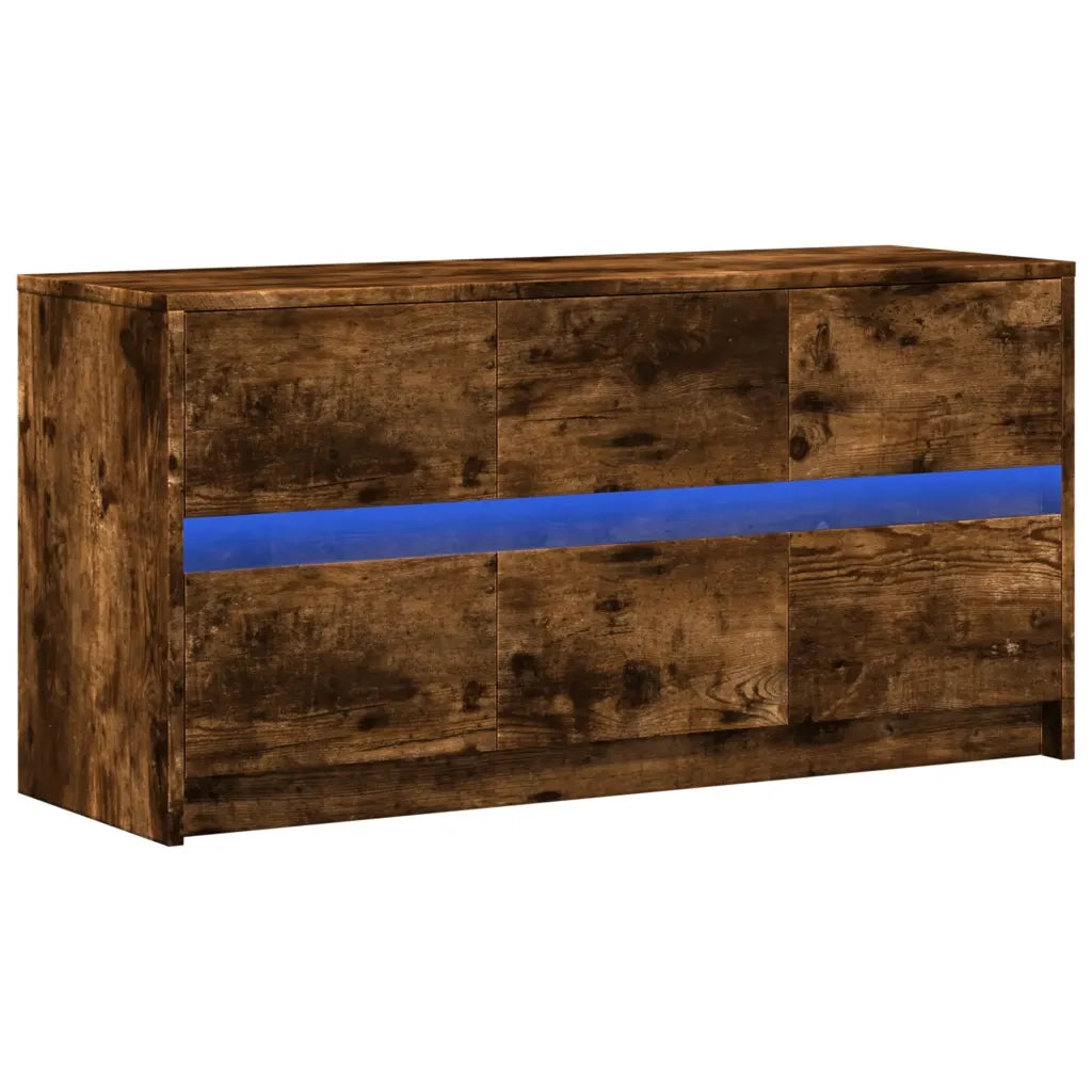 Mobile Porta TV con LED-Mobile per TV-Credenza TV Rovere Fumo 100x34x50 cm in Truciolato 620019
