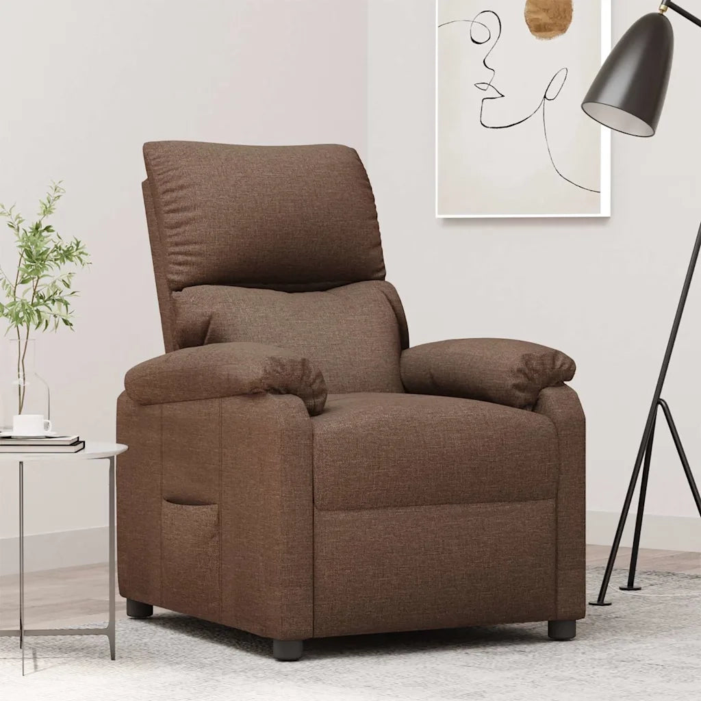 Poltrona Reclinabile in Tessuto Marrone 340179