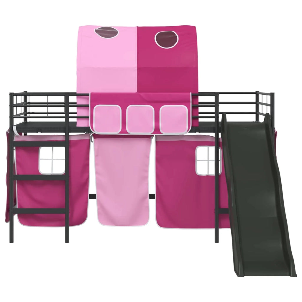 Struttura del letto loft per bambini Nero e rosa 100 x 200 cm 42020848