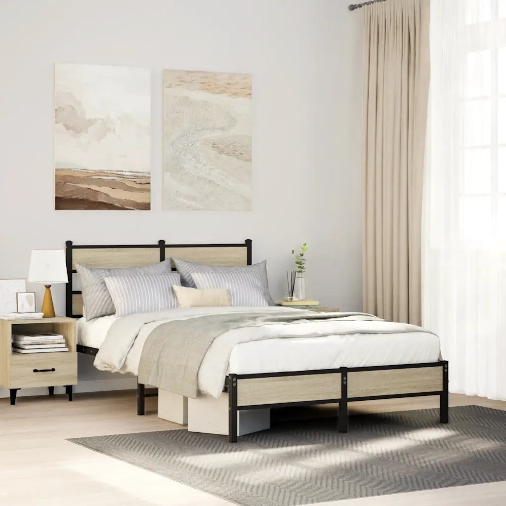 Giroletto senza Materasso-Struttura Letto Rovere Sonoma 120x190cm in Truciolato 820919