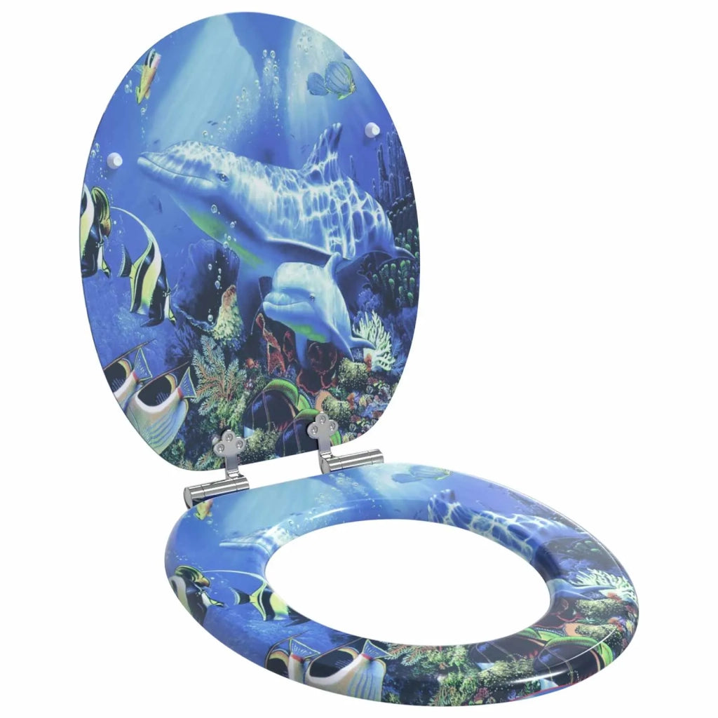 Sedile per toilette con chiusura morbida 2 pcs Blu 44 x 38 cm 3414536