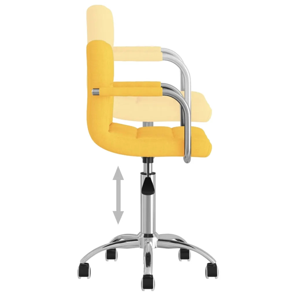 Sedia da Ufficio Girevole Giallo Senape in Tessuto 334674