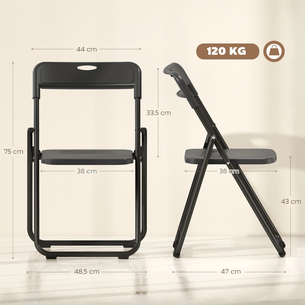 Sedia Pieghevole ¨C Minimal ¨C Plastica, Nero, 48.5x47x75 cm
