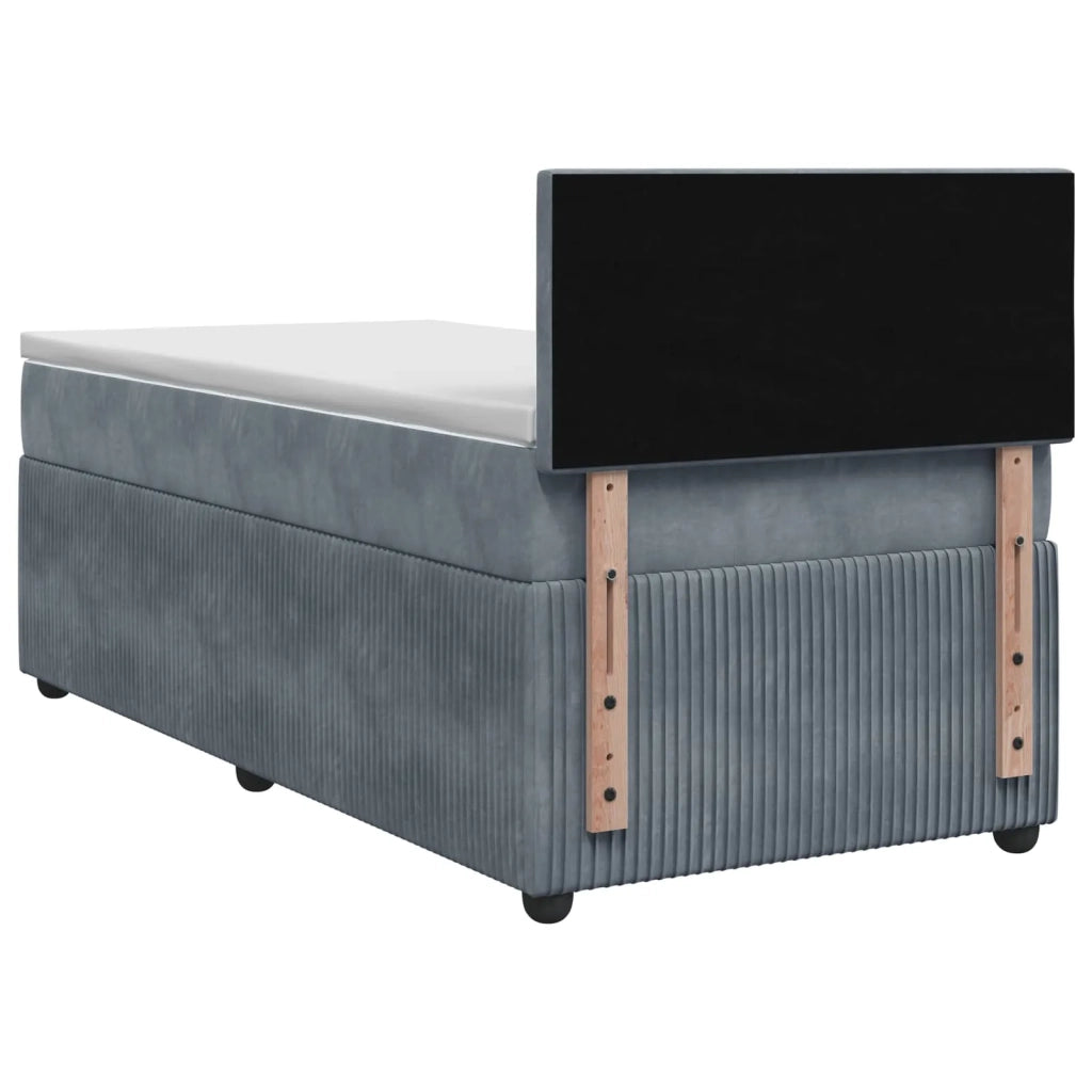 Letto con Box Spring, Materasso e LED Grigio Scuro 90 x 190 cm 3453248