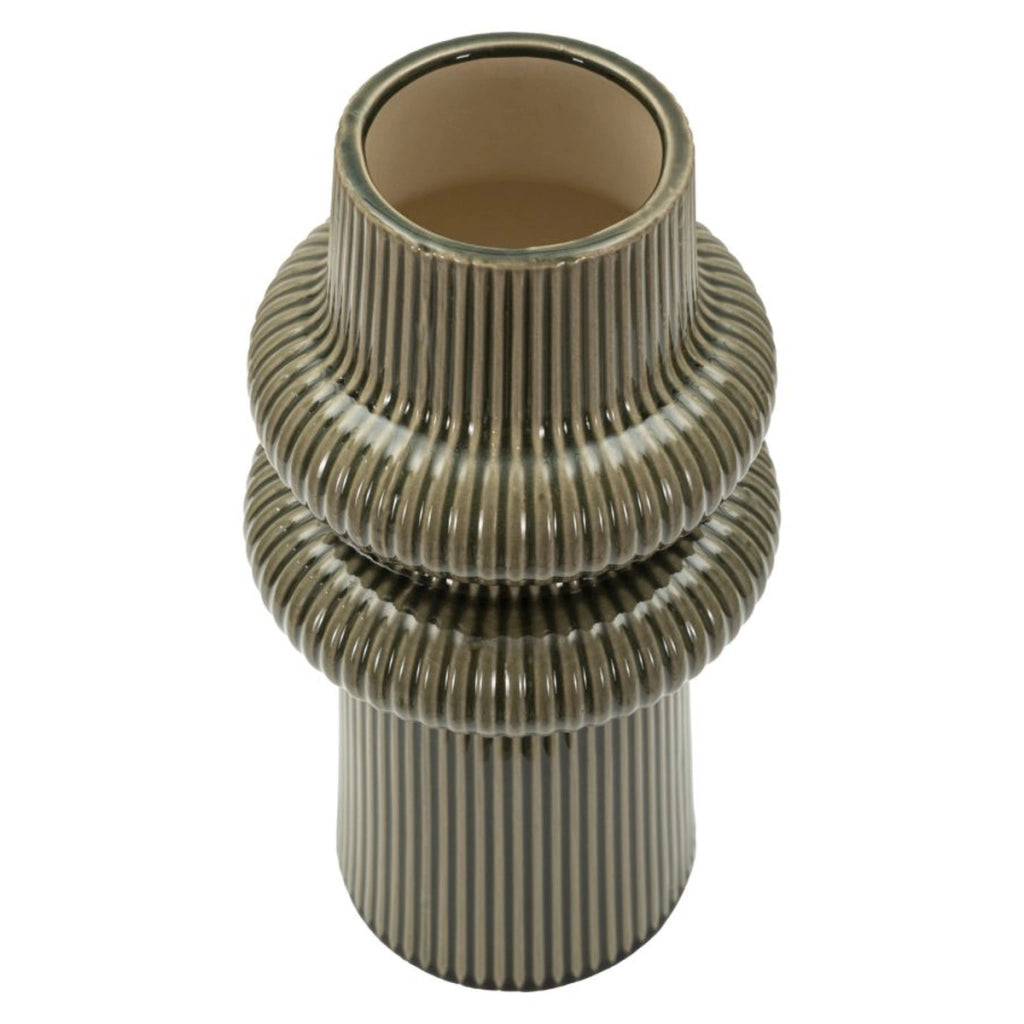Vaso Decorativo VKH1046, Verde, Ceramica, 18x18x36 cm