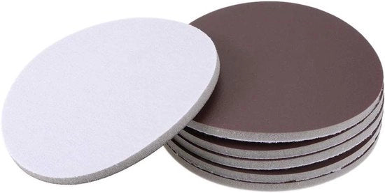 Set di Spugne per Trapano con Cintura di Adesione, Disco per Trapano, Bagnato/Asciutto - 6 Pezzi per Auto, Legno, Costruzione in Blocchi, Metallo - Marrone 13 cm Corpo di Seta 3000 - Set da 6 pezzi